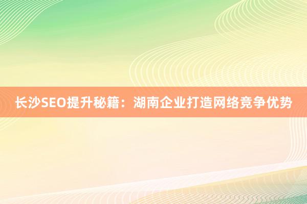 长沙SEO提升秘籍：湖南企业打造网络竞争优势
